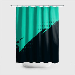 Шторка для душа Color black light blue, цвет: 3D-принт