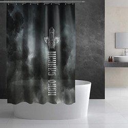 Шторка для душа Славянский Перун - небо славян, цвет: 3D-принт — фото 2