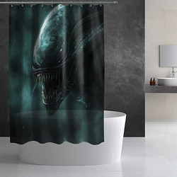 Шторка для душа Чужой в космосе, цвет: 3D-принт — фото 2
