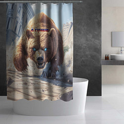 Шторка для душа Русский медведь наступает, цвет: 3D-принт — фото 2