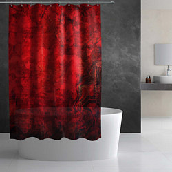 Шторка для душа Абстракция - red shabby wall, цвет: 3D-принт — фото 2