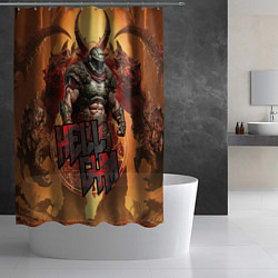 Шторка для душа Doom hell gym, цвет: 3D-принт — фото 2