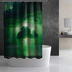 Шторка для душа Зелёный гром, цвет: 3D-принт — фото 2