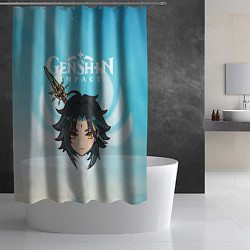 Шторка для душа Genshin Impact - персонаж Сяо, цвет: 3D-принт — фото 2