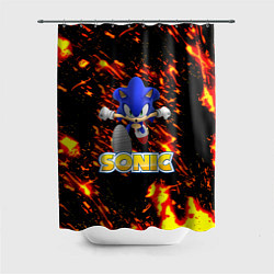 Шторка для душа Sonic огенная текстура, цвет: 3D-принт