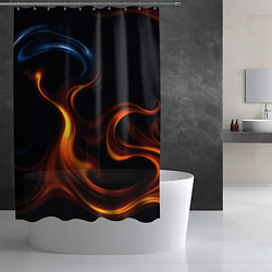 Шторка для душа The color is fire orange, цвет: 3D-принт — фото 2