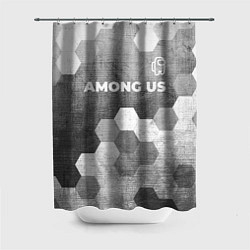 Шторка для душа Among Us - grey gradient посередине, цвет: 3D-принт