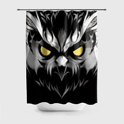 Шторка для душа Взгляд филина, цвет: 3D-принт