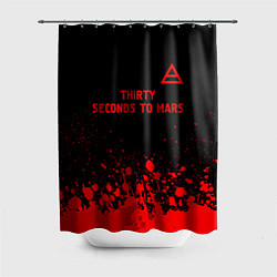 Шторка для душа Thirty Seconds to Mars - red gradient посередине, цвет: 3D-принт