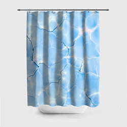 Шторка для душа Прозрачная голубая вода, цвет: 3D-принт