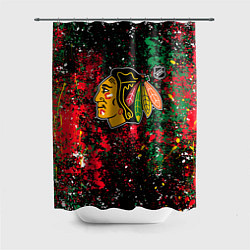 Шторка для душа Chicago Blackhawks NHL black, цвет: 3D-принт