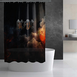 Шторка для душа ACDC металлический лого, цвет: 3D-принт — фото 2