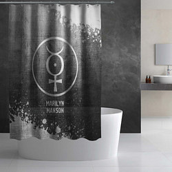 Шторка для душа Marilyn Manson - grey gradient, цвет: 3D-принт — фото 2