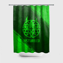 Шторка для душа Disturbed - green gradient, цвет: 3D-принт