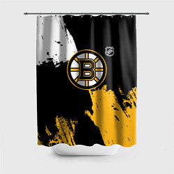 Шторка для душа Бостон Брюинз - разлитая краска, цвет: 3D-принт