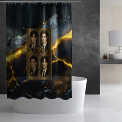 Шторка для душа Astro в золотой рамке, цвет: 3D-принт — фото 2