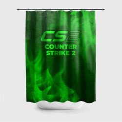 Шторка для душа Counter Strike 2 - green gradient, цвет: 3D-принт
