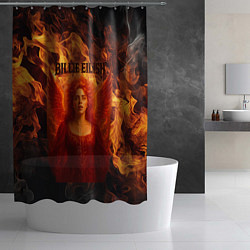 Шторка для душа Билли Айлиш из огня, цвет: 3D-принт — фото 2