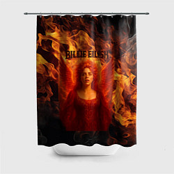 Шторка для душа Билли Айлиш из огня, цвет: 3D-принт