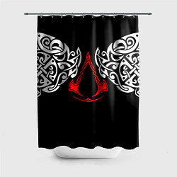 Шторка для душа Силуэт ворона - Aссасинс Крид, цвет: 3D-принт