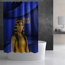 Шторка для душа Билли Айлиш в образе фараона, цвет: 3D-принт — фото 2
