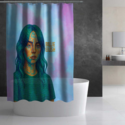 Шторка для душа Билли Айлиш из мозаики, цвет: 3D-принт — фото 2