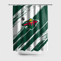 Шторка для душа Миннесота Уайлд - зеленый и белый, цвет: 3D-принт