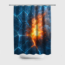 Шторка для душа Взрыв из объемных плит, цвет: 3D-принт