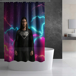 Шторка для душа Bones в образе супергероя, цвет: 3D-принт — фото 2