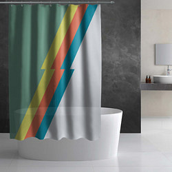 Шторка для душа Рок молния Боуи весенняя палитра, цвет: 3D-принт — фото 2