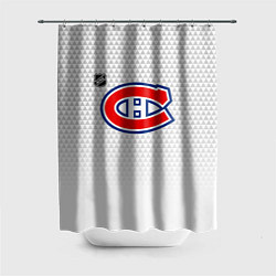 Шторка для душа Монреаль Канадиенс - белый фон, цвет: 3D-принт
