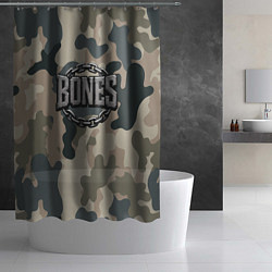 Шторка для душа Bones логотип на камуфляже, цвет: 3D-принт — фото 2
