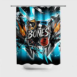 Шторка для душа Bones логотип в стиле стикеров, цвет: 3D-принт
