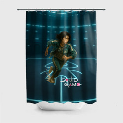 Шторка для душа Игра в кальмара - игрок 067 бежит, цвет: 3D-принт