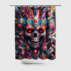 Шторка для душа Art cyber skull - ai art fantasy, цвет: 3D-принт