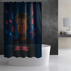 Шторка для душа Juice WRLD - Неоновый аниме арт, цвет: 3D-принт — фото 2