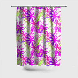 Шторка для душа Palm tree pink, цвет: 3D-принт