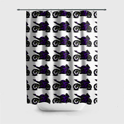 Шторка для душа The motorcycle is dark purple, цвет: 3D-принт