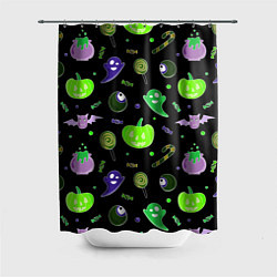 Шторка для душа Halloween black pumpkin pattern, цвет: 3D-принт