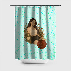 Шторка для душа Lana Del Rey сидит в цветах, цвет: 3D-принт