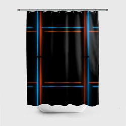 Шторка для душа Neon black red blue, цвет: 3D-принт