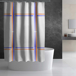 Шторка для душа Neon white orange light blue, цвет: 3D-принт — фото 2