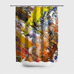 Шторка для душа Живая Абстракция: Поток Цветов и Форм в Постоянном, цвет: 3D-принт