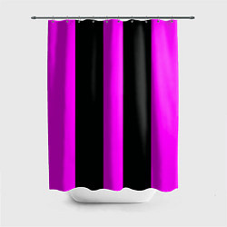 Шторка для душа Color black pink lines, цвет: 3D-принт