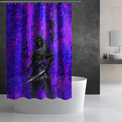 Шторка для душа Призрак самурай - неоновые краски, цвет: 3D-принт — фото 2