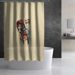 Шторка для душа Включи мозги, цвет: 3D-принт — фото 2