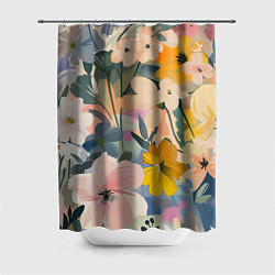 Шторка для душа Цветы цветочки, цвет: 3D-принт