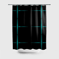 Шторка для душа Color black blue stripes, цвет: 3D-принт