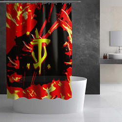 Шторка для душа Doom огненный, цвет: 3D-принт — фото 2