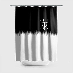 Шторка для ванной Doom краски черно белый